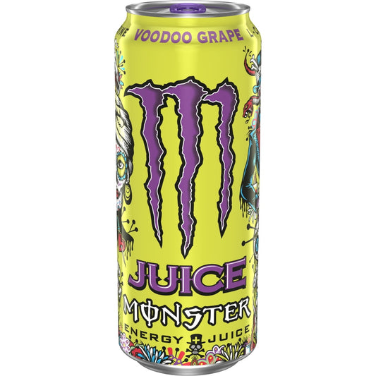 Monster Energy Voodoo Grape 16 oz can - grape flavor energy drink, pack of 15