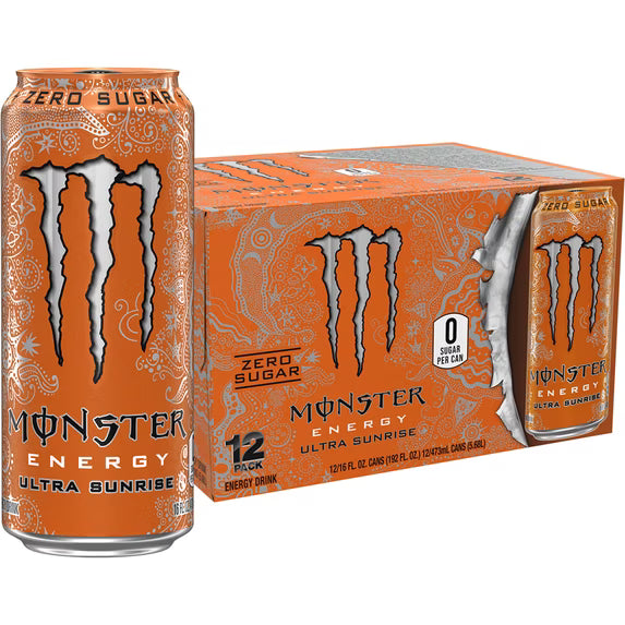 Monster Energy Ultra Sunrise Sugar Free Energy Drink 12 Pack 16 fl oz Can
