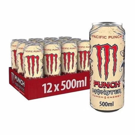 Monster Energy Juice, Pacific Punch Energy Drink, 16 Fl Oz 12 Pack