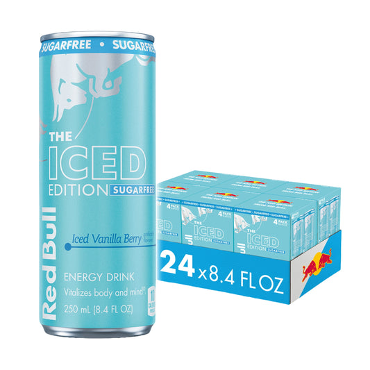 Red Bull Sugar Free Iced Vanilla Berry 24-pack, 8.4oz cans, 6 packs of 4