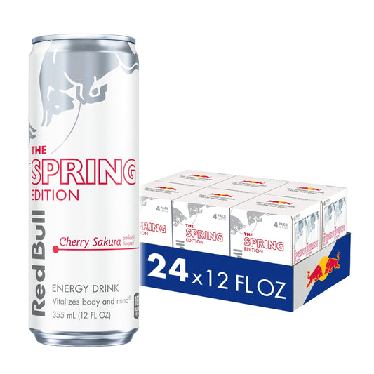 Red Bull Spring Edition Cherry Sakura 24-pack, 12oz cans, 6 packs of 4