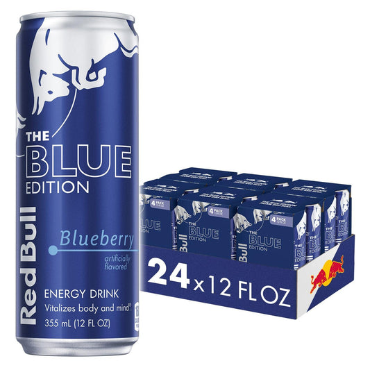 Red Bull Blue Edition Blueberry Energy Drink, 8.4 Fl Oz Pack of 24 Cans