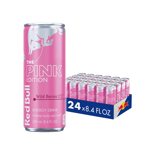 Red Bull Pink Edition Energy Drink, Wild Berries, 8.4 fl. oz., Case of 24 cans