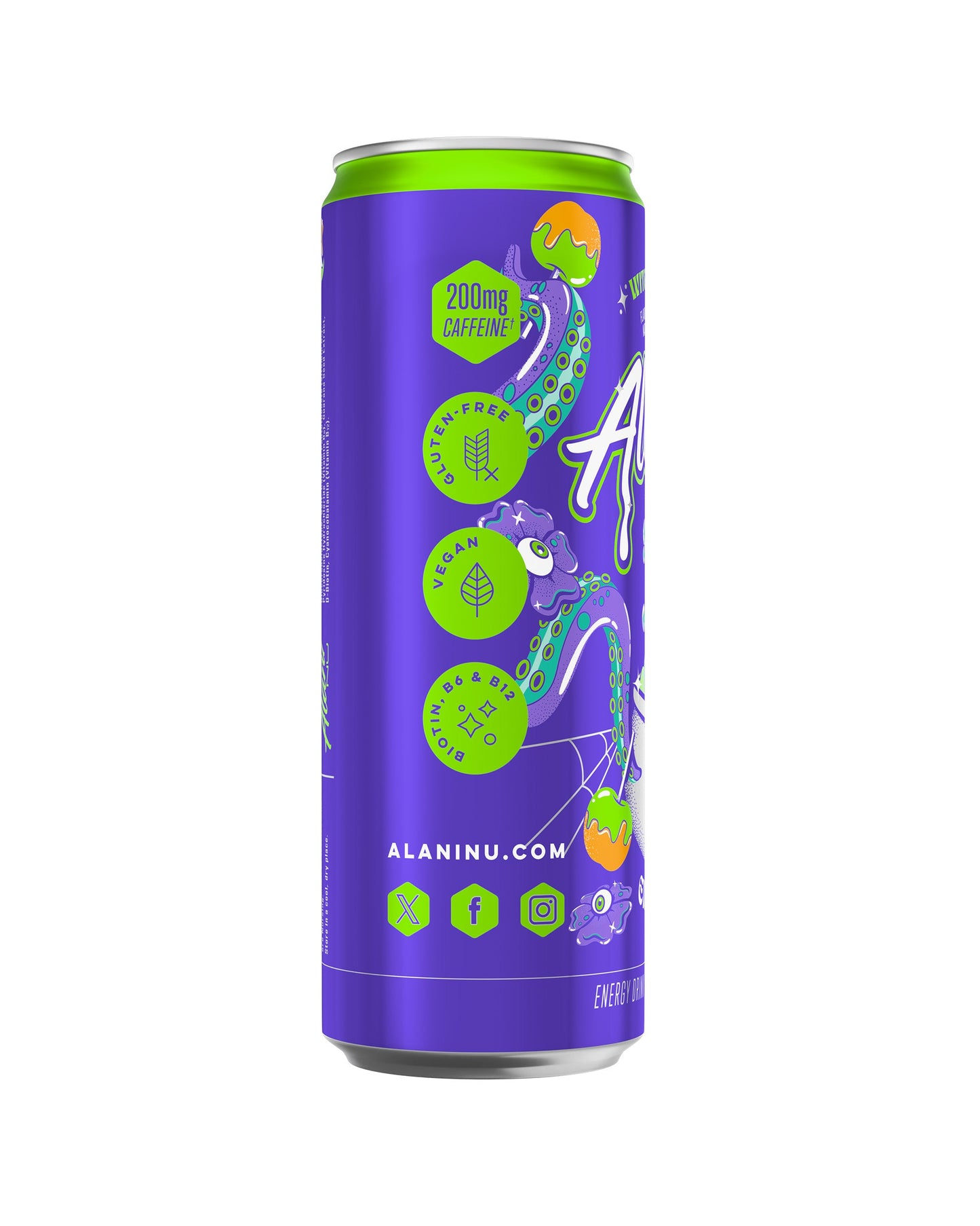 Alani Nu Witch's Brew can showing 200mg caffeine and 0g sugar