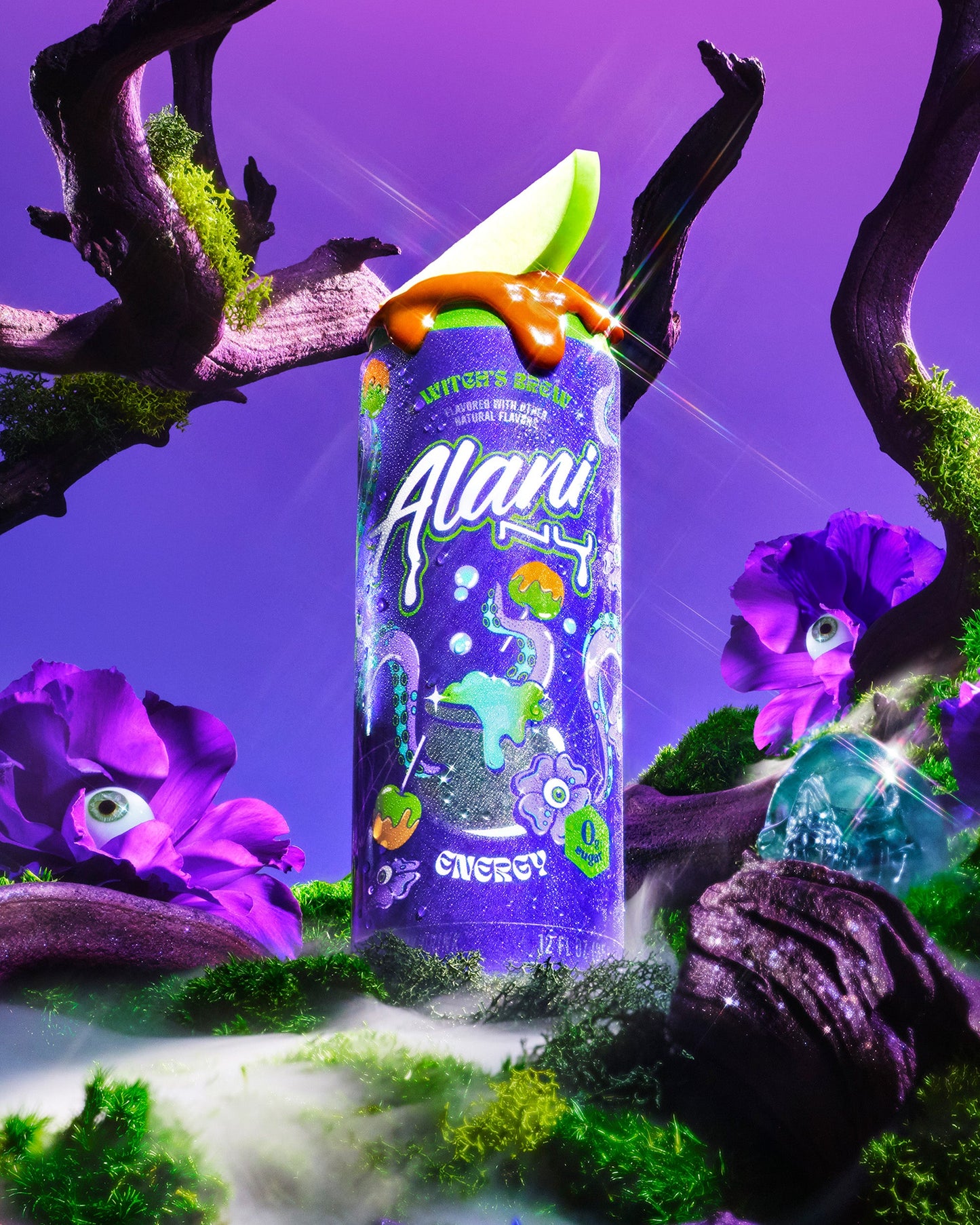 Alani Nu Witch's Brew lifestyle shot, part of the Potion Pack variety pack
