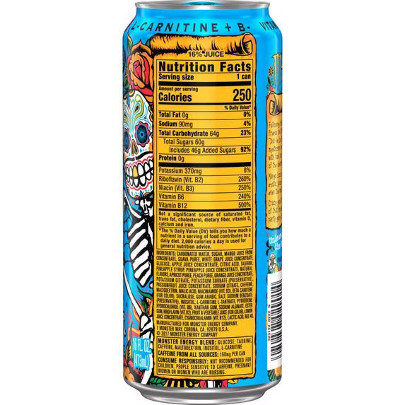 Monster Energy Juice, Mango Loco, Juice + Energy Drink, 16 Fl Oz 12 Pack
