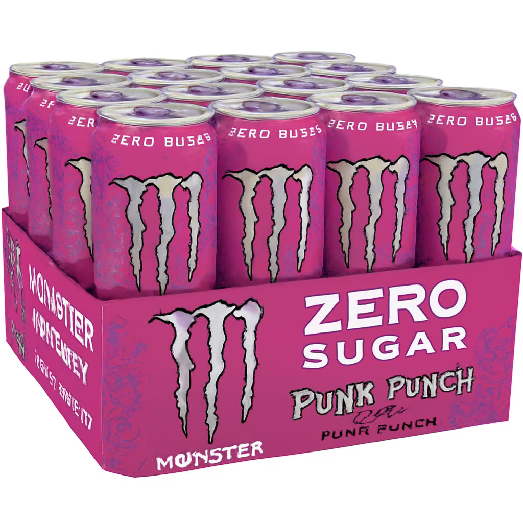 Monster Energy Ultra Punk Punch, Zero Sugar Energy Drink, 16 fl oz Cans (12 Pack)