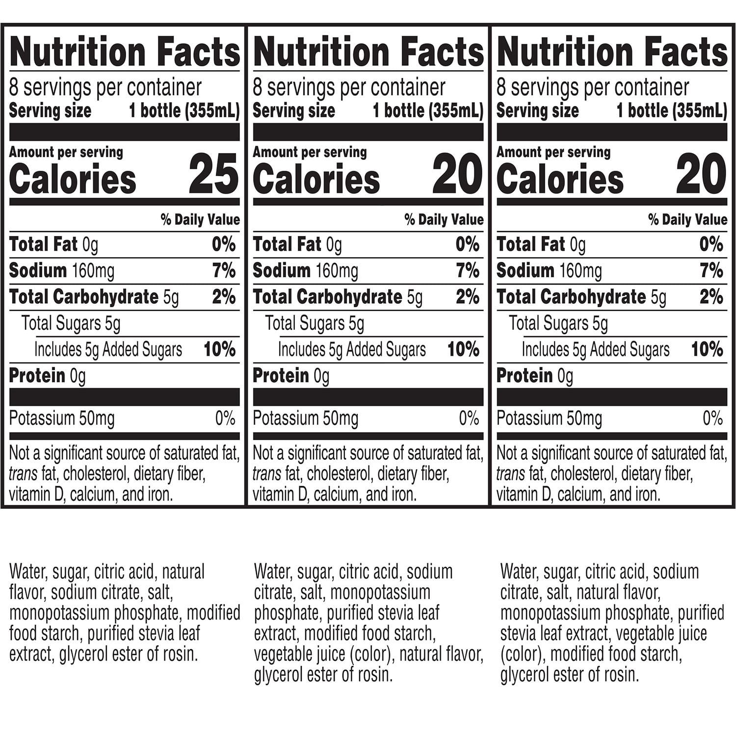 Gatorade Lower Sugar bottles showing 75% less sugar electrolyte formula