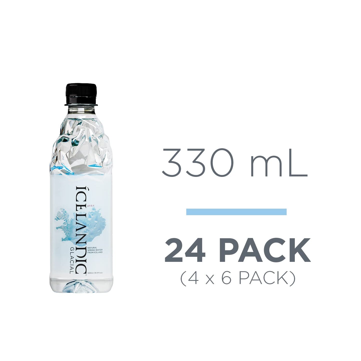 Icelandic Glacial Natural Spring Water | 330ml (11.1 Fl Oz) - Pack of 24