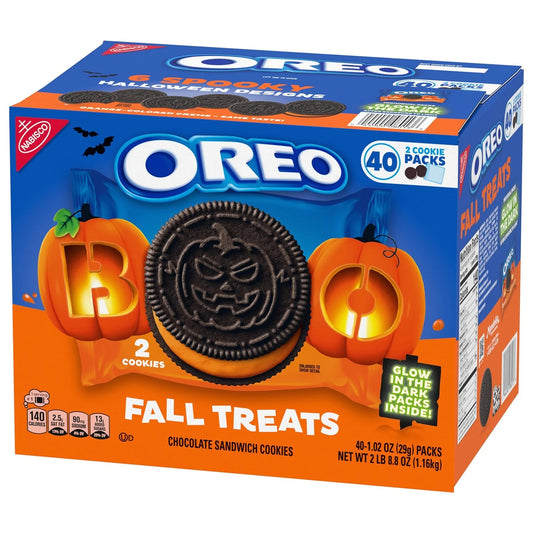 OREO Fall Treats Orange Creme Cookies - 40 Pack Individually Wrapped