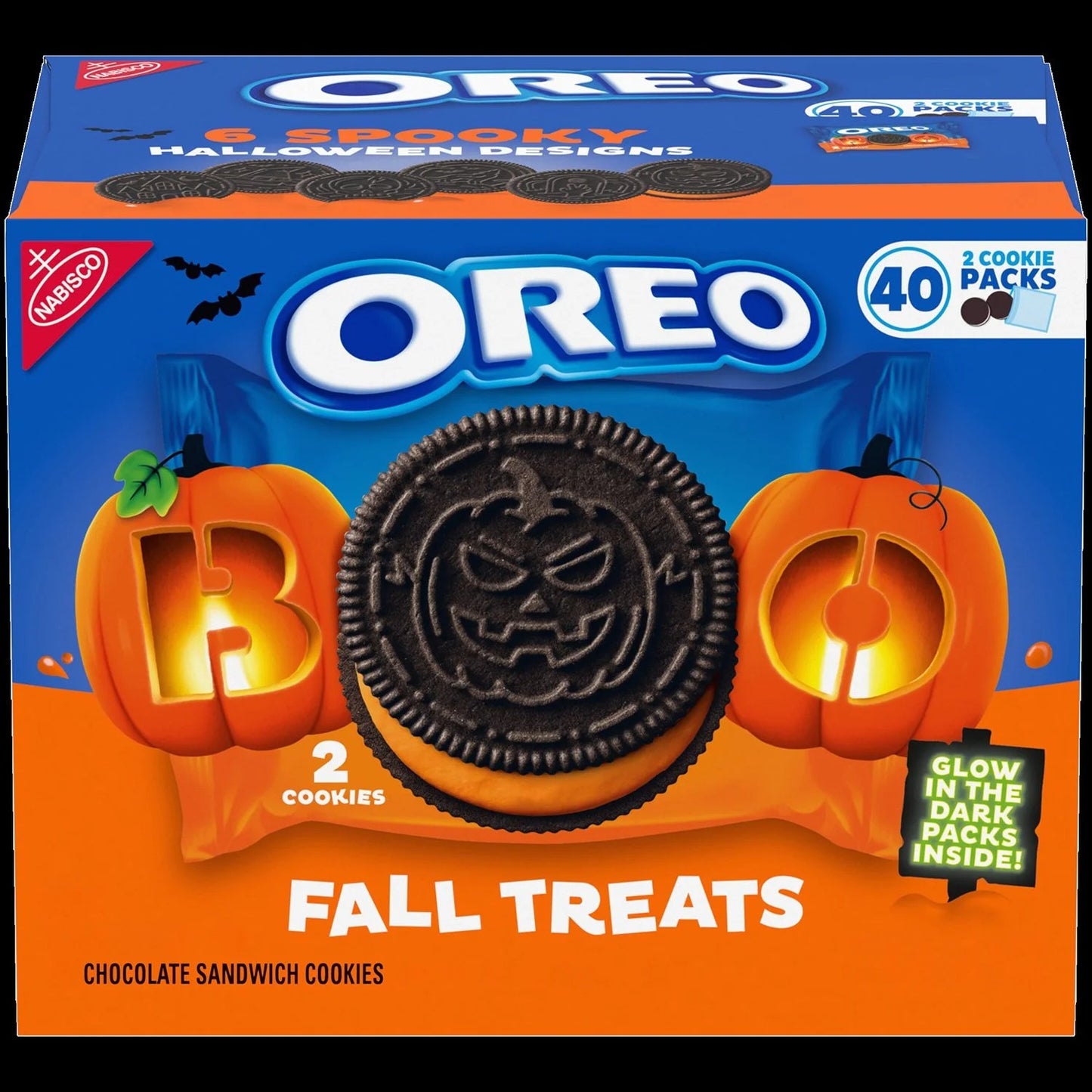 OREO Fall Treats Orange Creme Cookies - 40 Pack Individually Wrapped