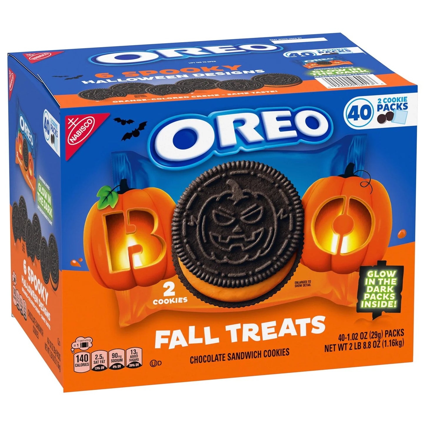 OREO Fall Treats Orange Creme Cookies - 40 Pack Individually Wrapped