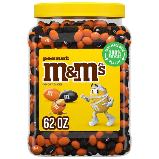 M&M'S Peanut Milk Chocolate Halloween Candy - 62 oz. Bulk Jar