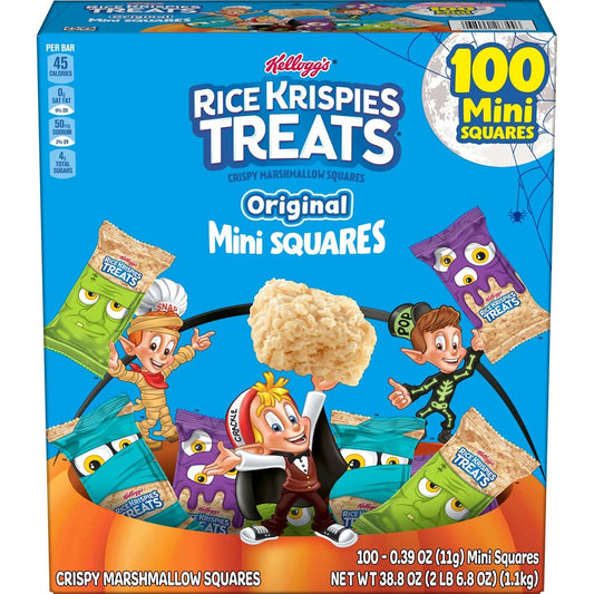 Kellogg's Rice Krispies Treats Mini Squares - 100 Count Halloween Bulk Box