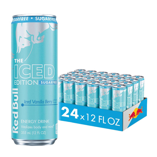 Red Bull Sugar-Free Iced Vanilla Berry Energy Drink, 12 fl oz, 24 Cans