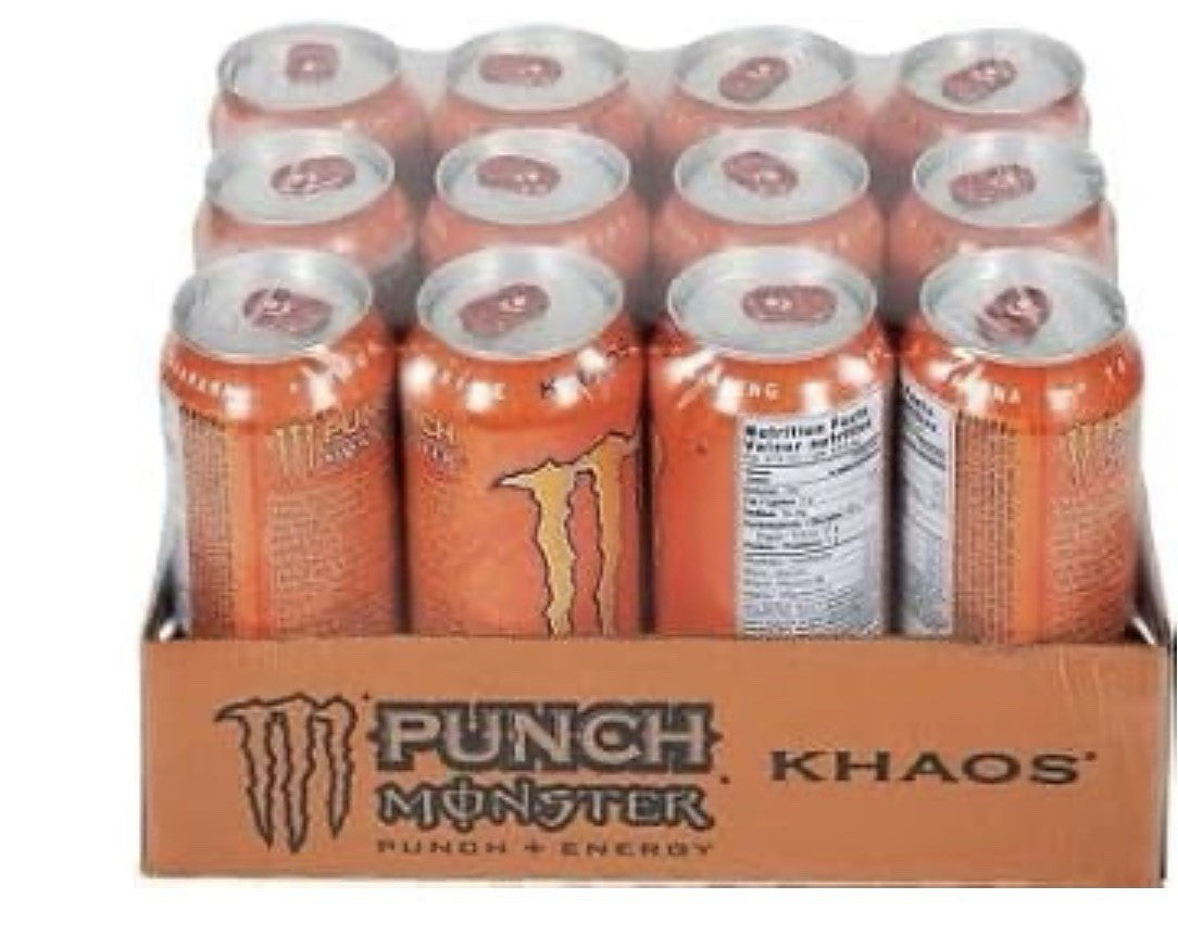 Monster Khaos Energy + Juice Drink, 16 fl oz Cans (12 Pack)